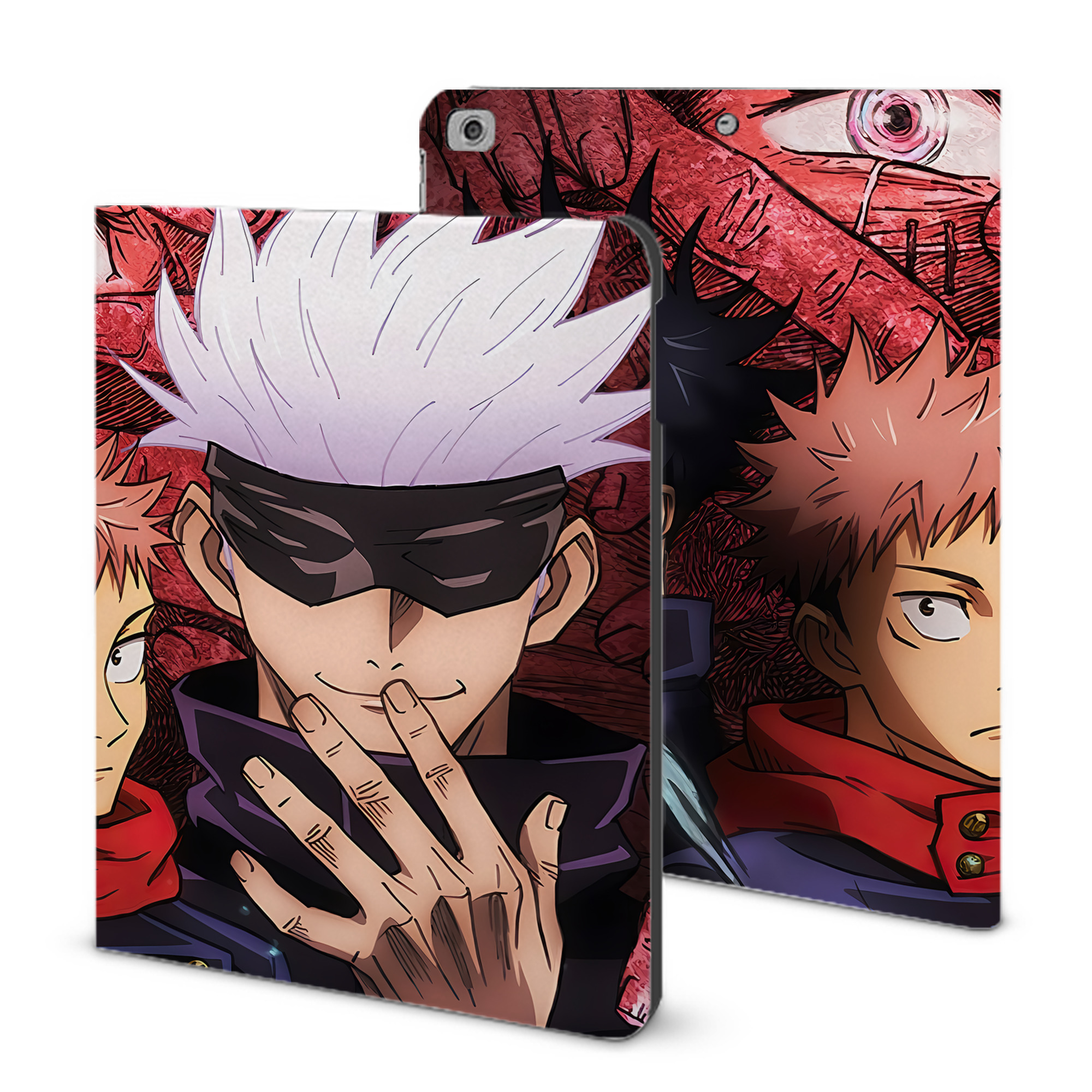 （画像用） 呪術廻戦 Jujutsu Kaisen IPad ケース ブック型 PUレザー TPU 耐衝撃 軽量 薄型 ペン収納なし 全面保護 IPad 各モデル対応